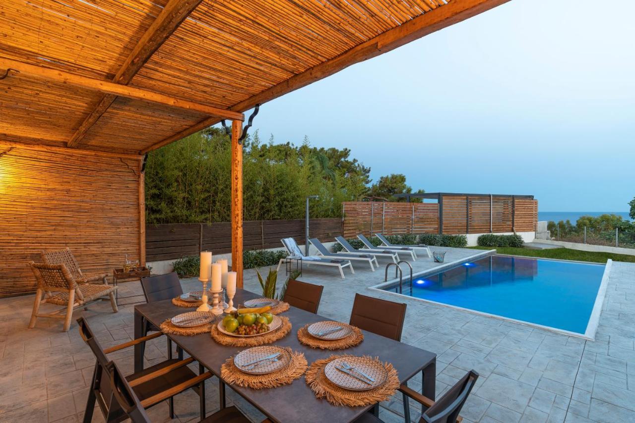 Luxury Nissovilla With Private Pool & Sea Views Kolymbia Esterno foto
